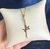 Tornozeleira Fé Ponto de luz (Folheado a ouro 18k)