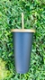 VASO ZUN 24 OZ (700 ML) NEGRO UUPZ TAPA Y POPOTE DORADO