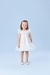 Vestido Infantil Tule – Detalhe Floral 3D Mangas Bufantes