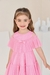 Vestido Infantil Rosa – Ombro a Ombro Babados Laço Delicado