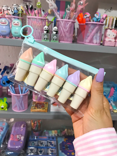 Kit Marca Texto Mini Sorvete 6 Cores