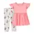 Set 2 piezas remera manga cortas y pantalon floral