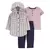 Set 3 piezas remera camisa manga largas y pantalon rayas
