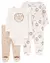 SET 3 PIEZAS PIJAMA BODY MANGAS LARGAS Y PANTALON LEON