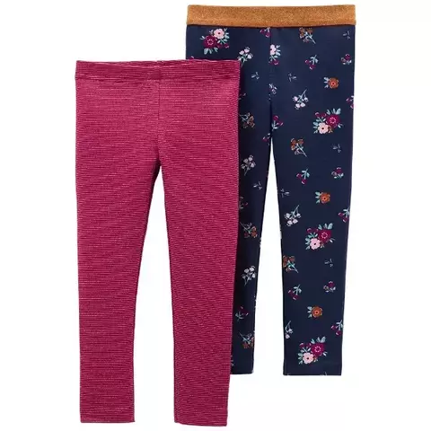 Pack 2 calzas rayada y floreada