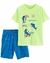 Set 2 piezas remera manga cortas y short Tiburon playero