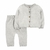 Set 2 piezas cardigan y pantalon rayado gris