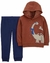 SET 2 PIEZAS BUZO CON CAPUCHA Y PANTALON DINOSAURIO AURICULARES