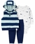 SET 3 PIEZAS BODY MANGAS LARGAS CHALECO Y PANTALON A RAYAS