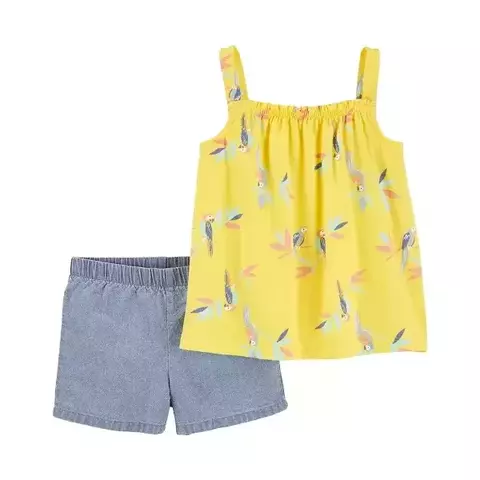 Set 2 Piezas Remera Musculosa Short Loros