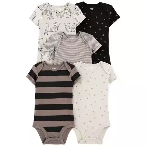 Pack 5 bodies manga cortas tigre