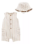 Set 2 piezas enterito y gorro rayas