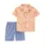 Set 2 piezas camisa y short naranja con hojas