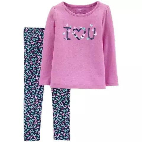 Set 2 piezas camiseta y calza mariposas