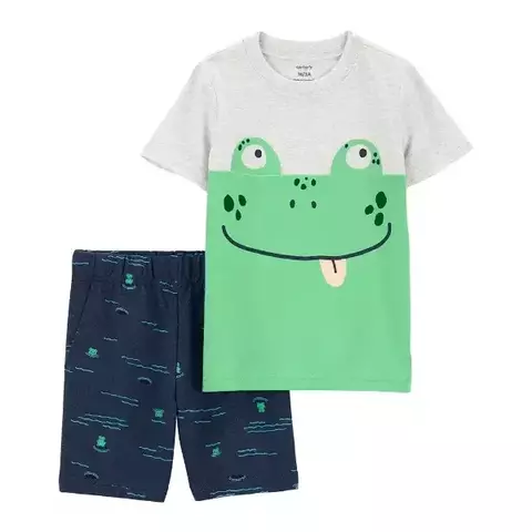 Set 2 Piezas Remera Mangas Cortas Short Sapo