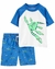 Set 2 piezas traje de baño dino azul