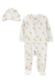SET 2 PIEZAS PIJAMA CON CIERRE Y GORRITO HOJAS