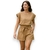 Conjunto Feminino Tamanho Único Shorts e Blusa Bege Casual Confortável Verão