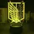 Luminária LED 3D Attack On Titan