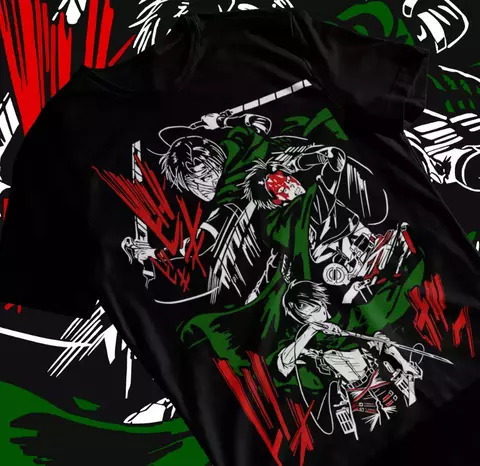 Camiseta Levi Attack on Titan Unissex 100%algodão - comprar online