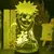 Luminária LED 3D Naruto Manga
