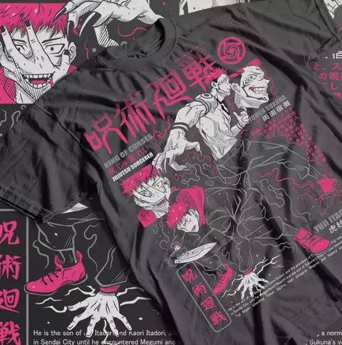 Camiseta Itadori Sukuna Jujutsu Kaisen Unissex 100%algodão - comprar online