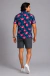 Camisa Masculina Floral Estampada Manga Curta Casual Verão Floral - loja online