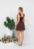 Vestido Feminino Curto em Tecido Duna com Laços nos Ombros Decote Reto e Cintura Franzida - comprar online