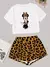 Pijama de Manga curta Plus Size Minnie Onça (046)