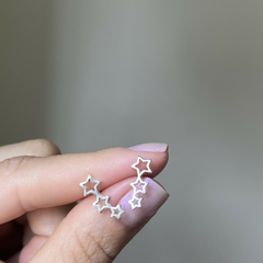 Brinco Ear Cuff Estrelas Vazadas Em Prata 925 na internet