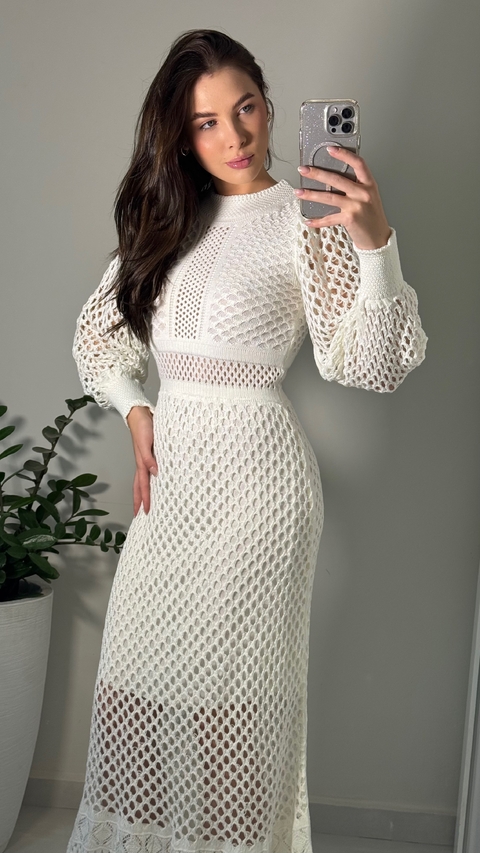 Vestido longo rendado
