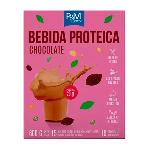 Bebida Proteica Sin Gluten 600g Chocolate P&m Foods