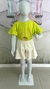 Conjunto Manga Curta Estampada com babado e short