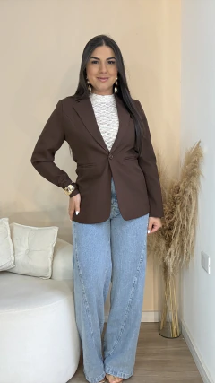 BLAZER ALFAIATARIA MARROM - comprar online