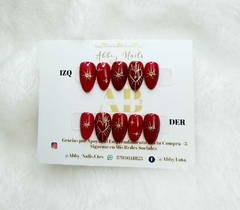 Golden Hearts in Red Almendra