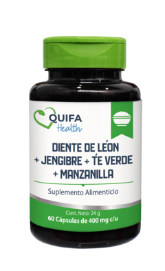 DIENTE DE LEÓN + JENGIBRE + TÉ VERDE + MANZANILLA