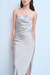VESTIDO LARGO SATEN ACCESORIO HALTER - comprar online