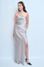 VESTIDO LARGO SATEN ACCESORIO HALTER