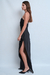 VESTIDO LARGO SATEN ACCESORIO HALTER - tienda online