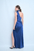 Imagen de VESTIDO LARGO SATEN CUELLO AMERICANO TABLEADO