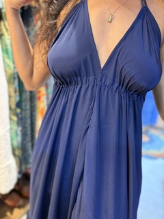 Vestido Seda longo Gaia azul - comprar online