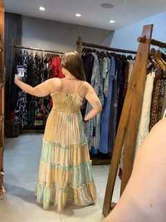Vestido Longo Boho Chic 04 azul na internet