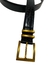 CINTURON NEGRO PIEL DE COCODRILO BRILLANTE CON HEBILLA Y PASADORES EN BRONCE - comprar en línea