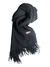 BUFANDA PREMIUM LISA CON FLECOS NEGRO - UA-KIPA