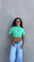 Overzise Cropped Laço Azul