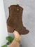 Bota Feminina Mississipi cano longo chocolate aveludado - Calçados Sateles