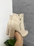 Bota Feminina Mississipi Cano Curto Marfim - Calçados Sateles