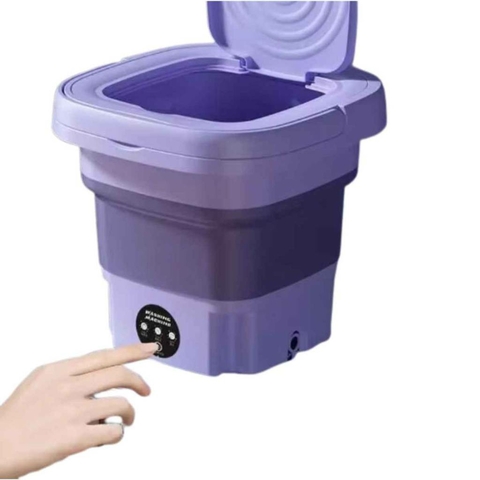 Mini Máquina de Lavar Roupa Dobrável Portátil Automática para Viagem