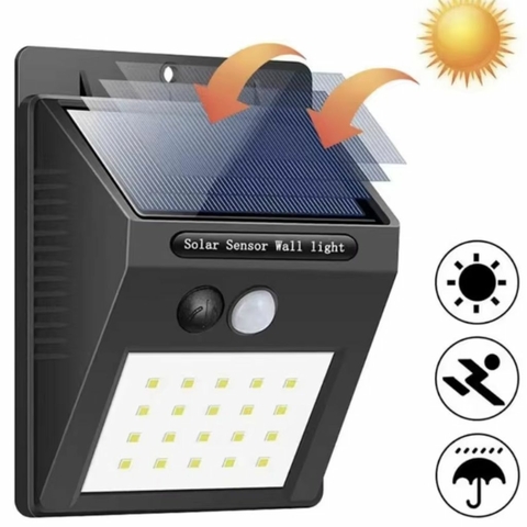 Luminária Solar Luz Led Com Sensor De Presença Automático