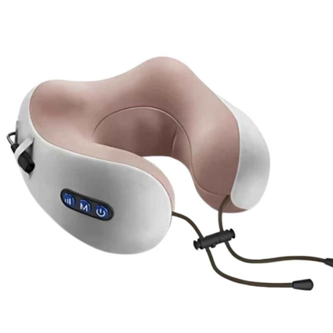 Travesseiro de Pescoço de Espuma Massageadora Com Usb Recarregável